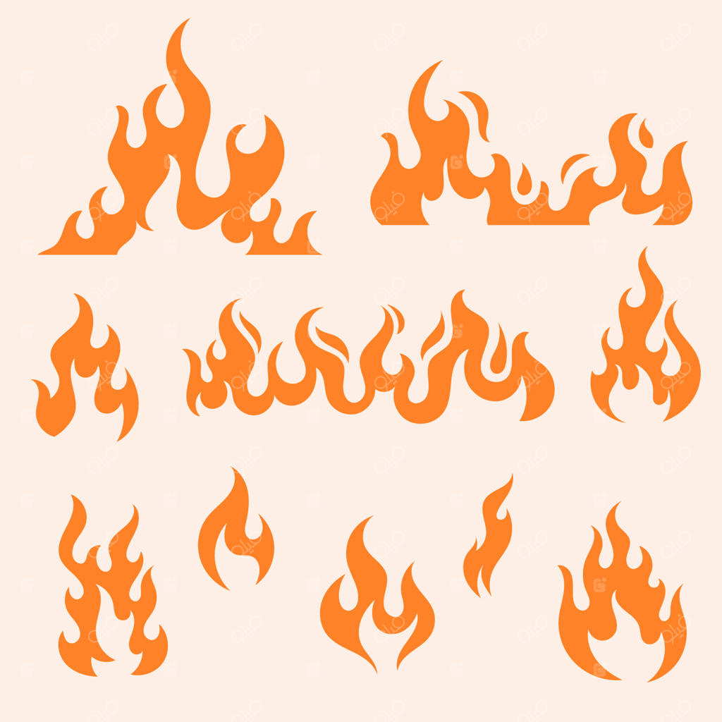 مجموعه سیلوئت تخت شعله آتش