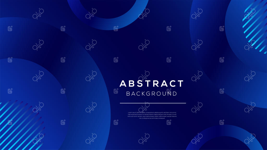 پس‌زمینه انتزاعی به رنگ آبی تیره با عناصر گرافیکی هندسی برای پوستر و تابلوهای دیجیتال