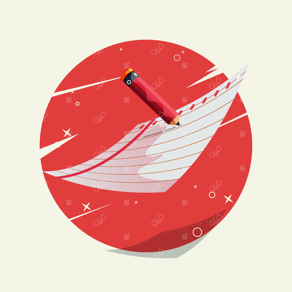 تصویرسازی وکتور آیکون مداد و کاغذ یادداشت