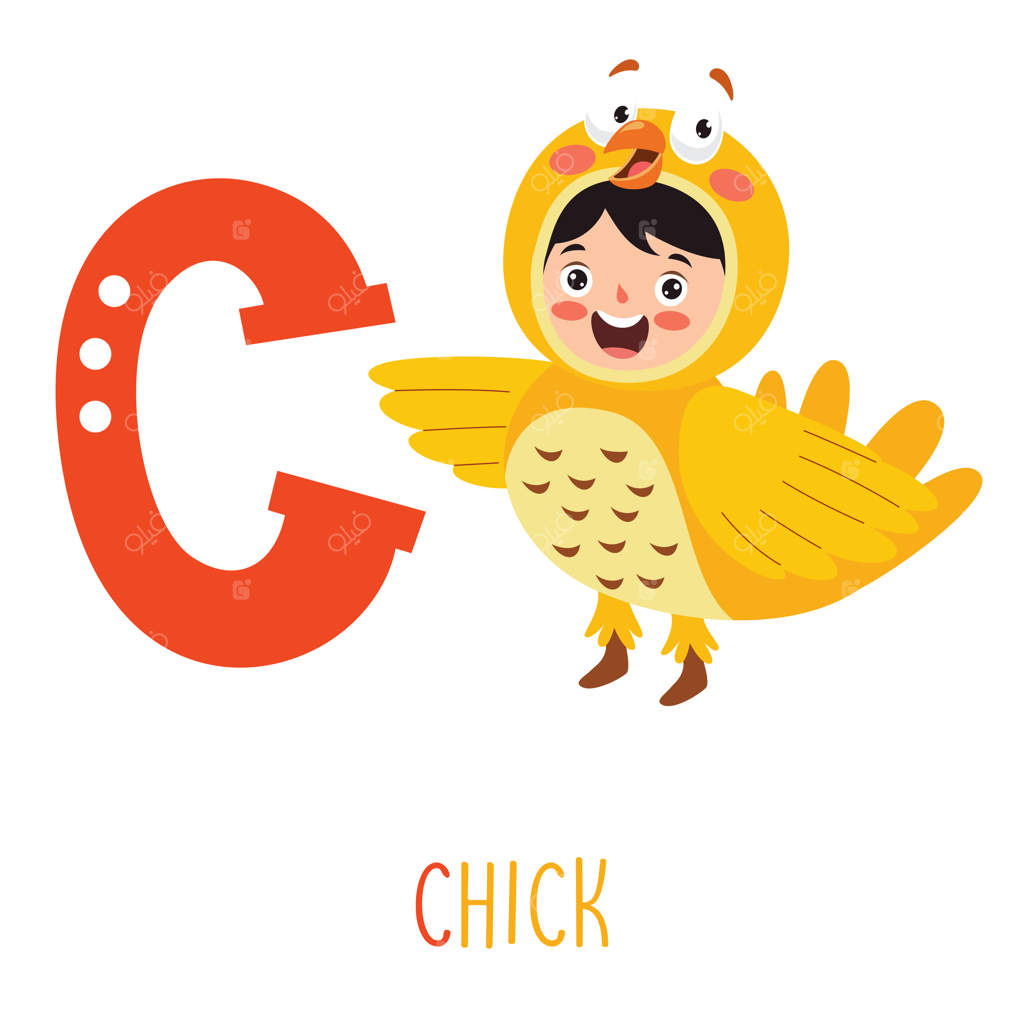 شخصیتی در لباس حیوان حروف الفبا را نشان می‌دهد