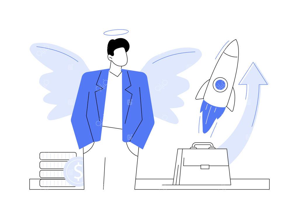 تصویرسازی وکتور مفهوم انتزاعی سرمایه‌گذار فرشته