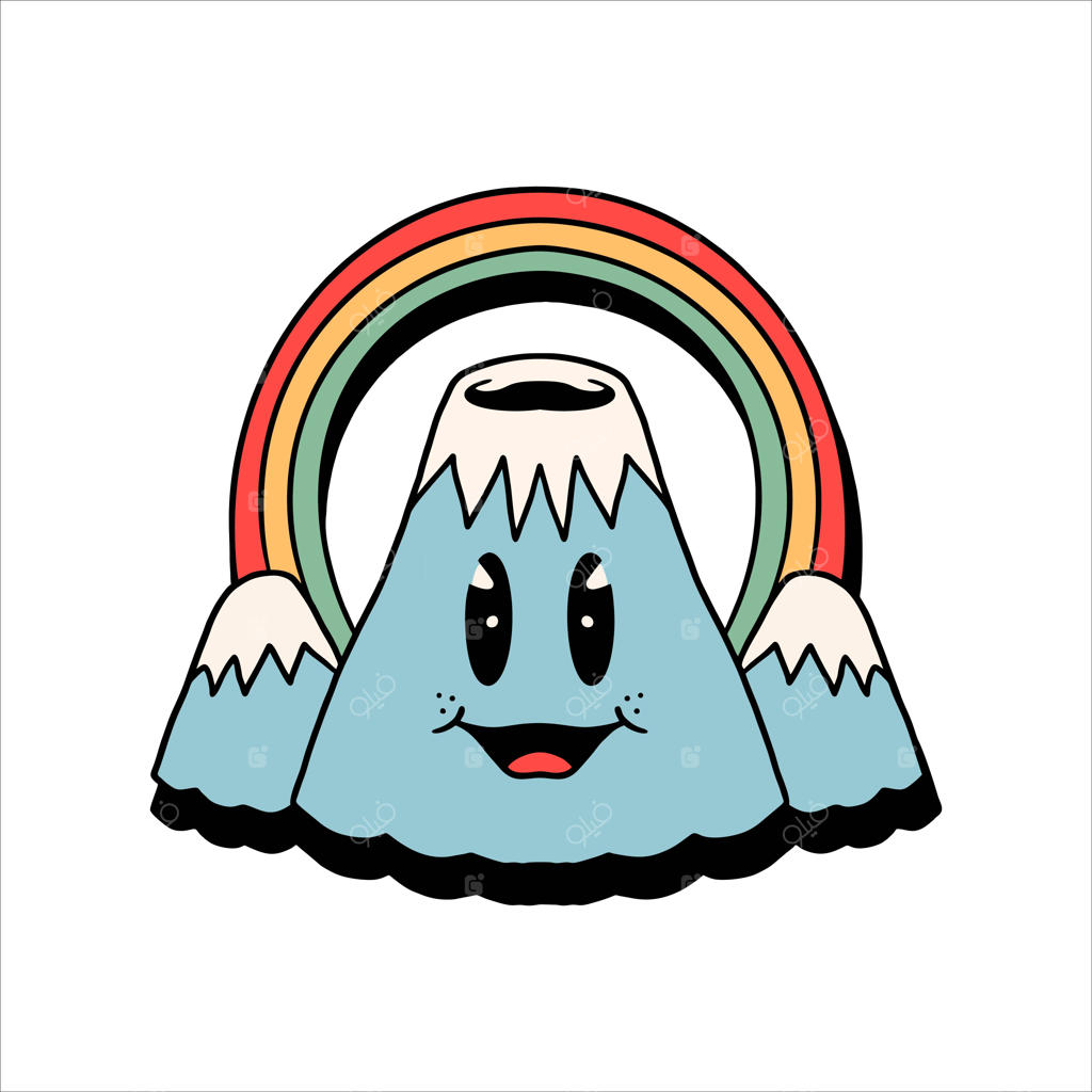 طرح وکتور کارتونی کوه بامزه