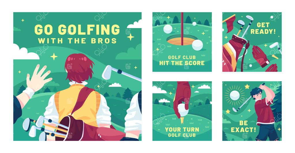 پست‌های اینستاگرام با طراحی دستی از کلوب گلف