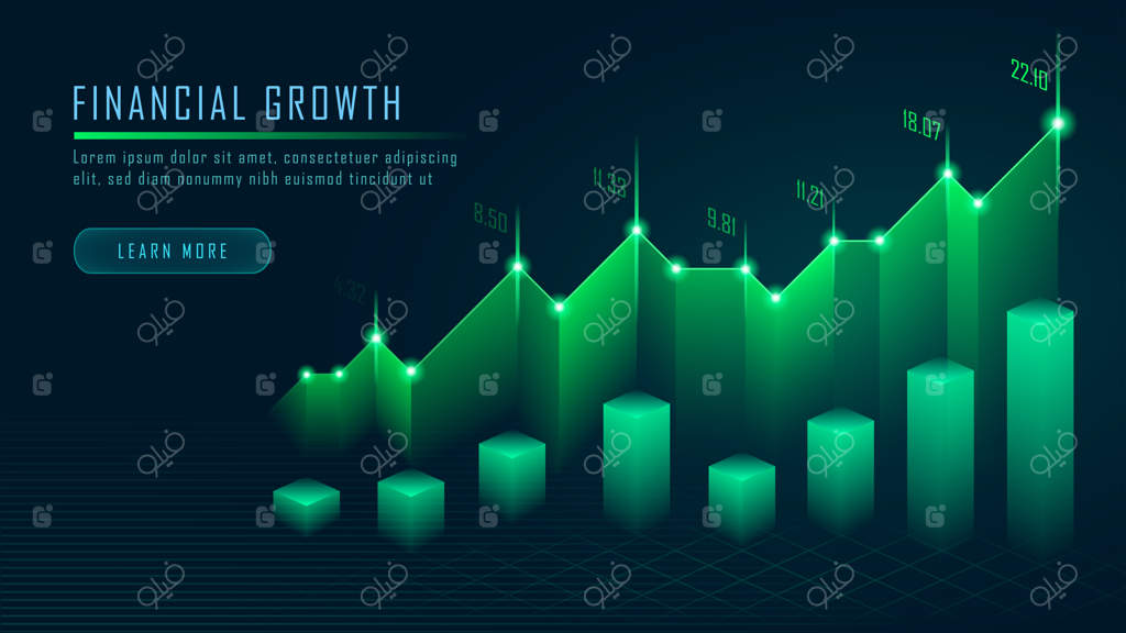 نمودار معاملاتی بازار سهام یا فارکس در طراحی گرافیکی
