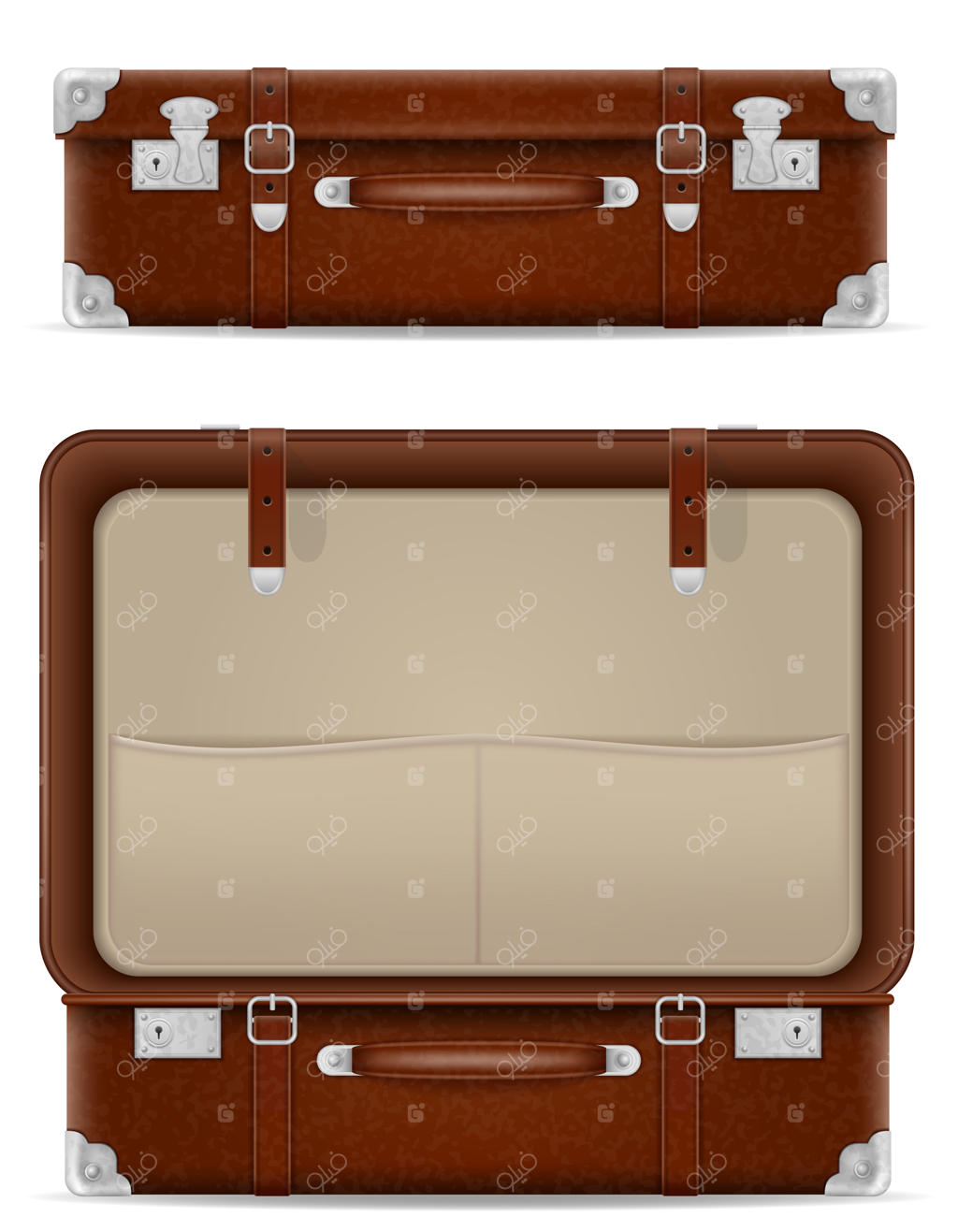 چمدان‌های مسافرتی روی زمینه سفید