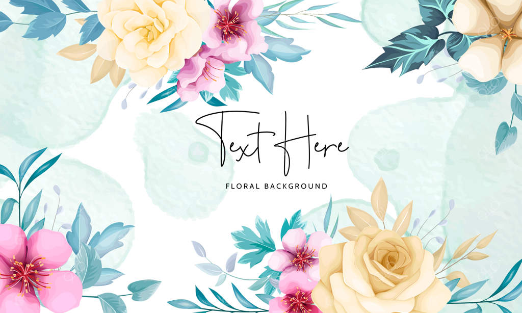 پس‌زمینه گل‌های زیبا با طراحی دستی