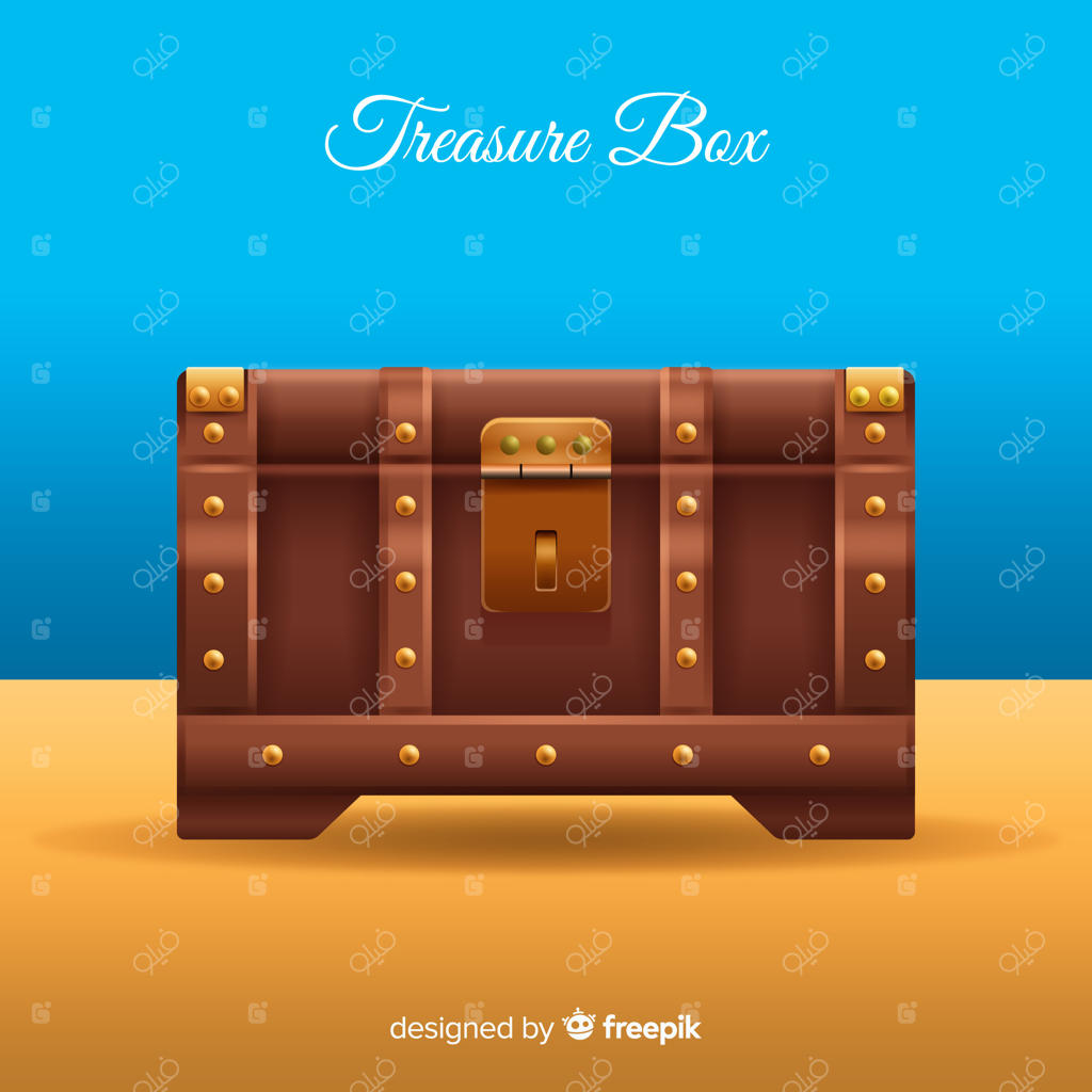 پس‌زمینه جعبه گنج قدیمی با طراحی ساده