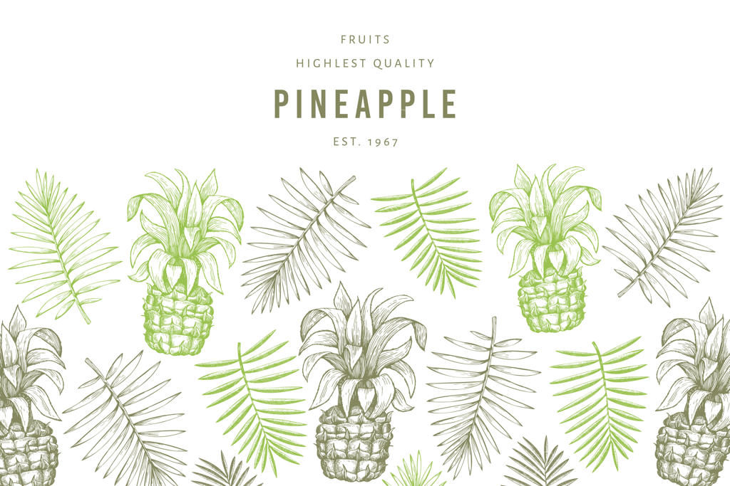 پترن آناناس و برگ‌های استوایی.