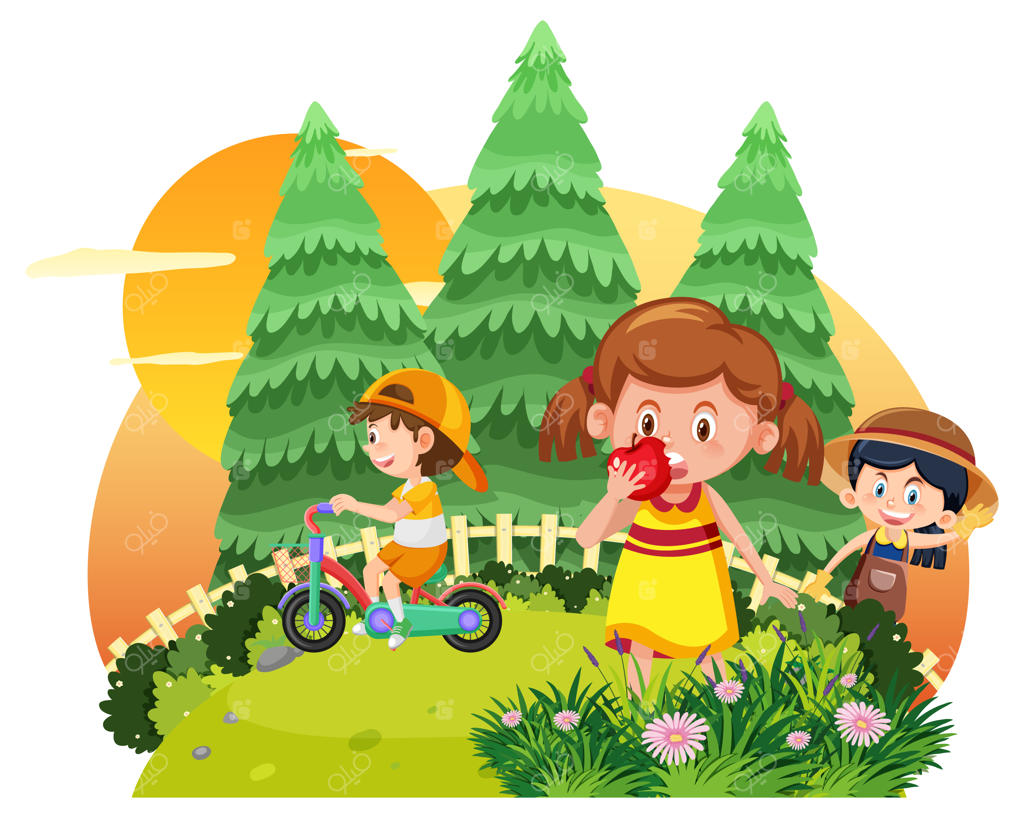 دختران در غروب پارک