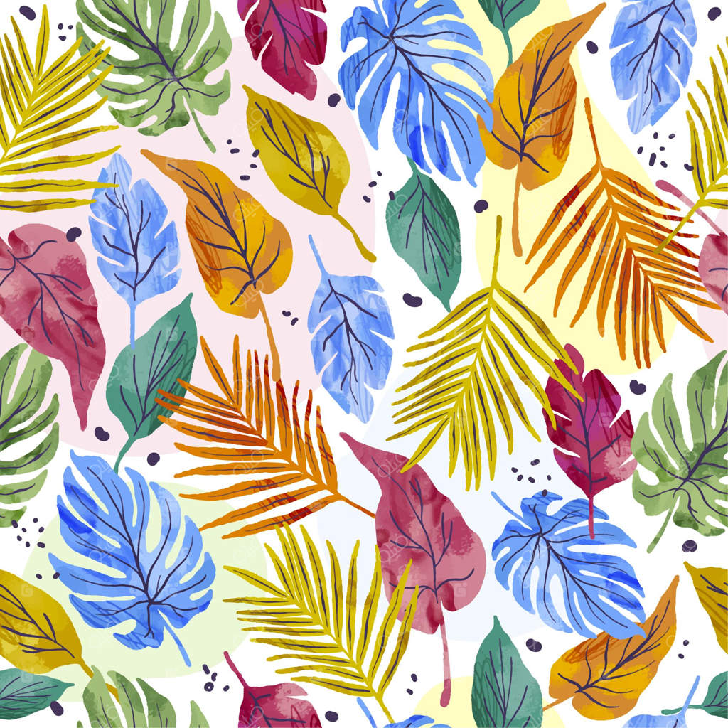 طرح برگ‌های انتزاعی نقاشی دستی شده