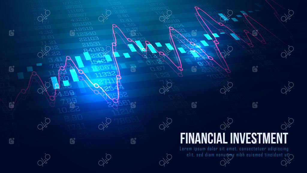 طرح گرافیکی نمودار معاملات بازار بورس یا فارکس
