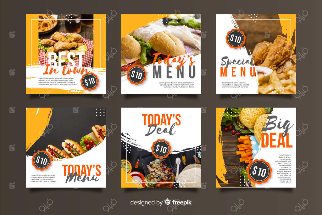 مجموعه پست اینستاگرامی آشپزی با عکس