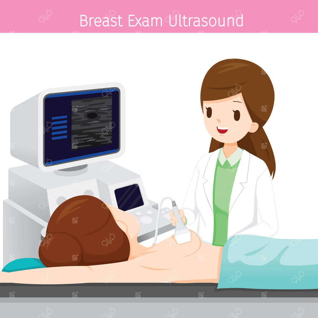 بررسی سینه بیمار زن توسط پزشک زن با سونوگرافی