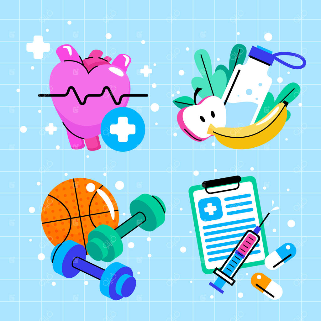 قالب پوستر روز جهانی سلامت با طراحی تخت