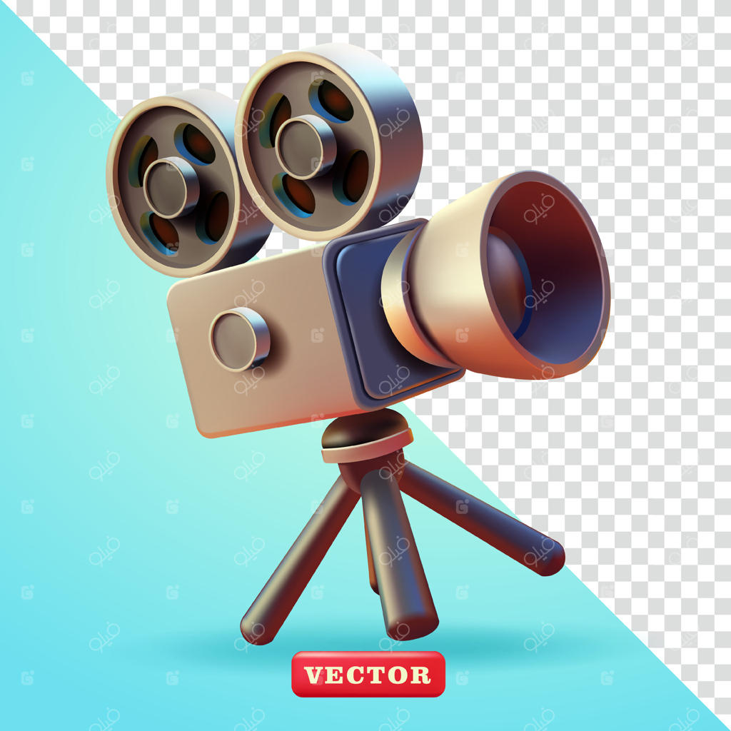 دوربین فیلمبرداری عتیقه سه‌بعدی، مناسب برای سینما و عناصر طراحی