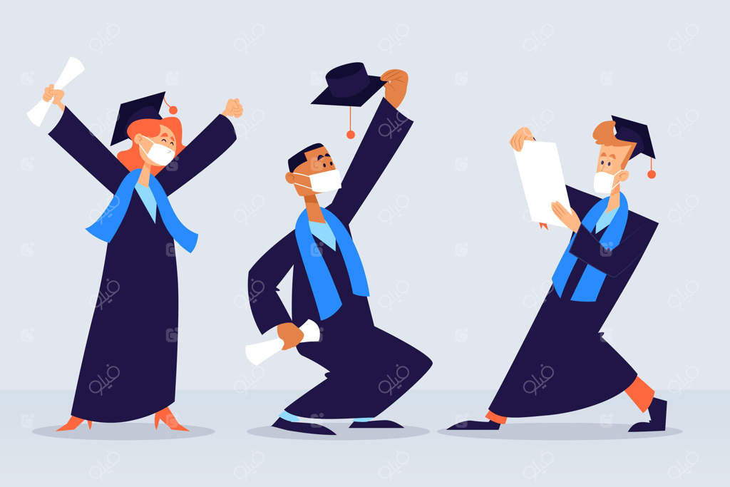 فارغ‌التحصیلان با ماسک‌های پزشکی