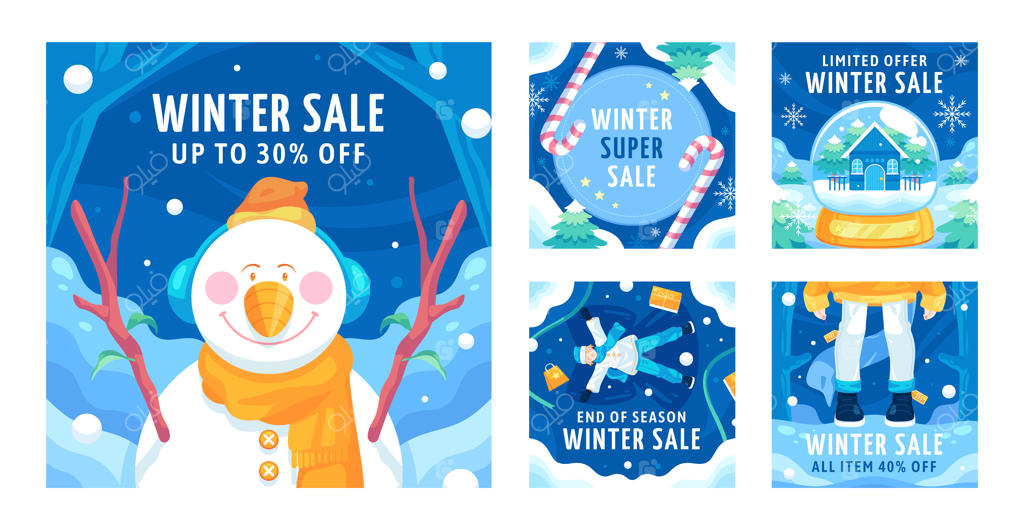 مجموعه پست‌های اینستاگرام برای فروش ویژه زمستانی