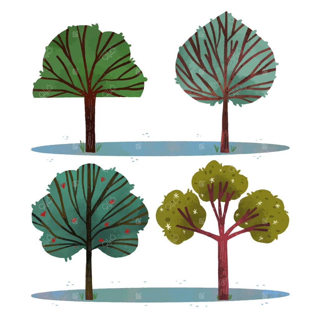 طرح‌های دستی از انواع مختلف درختان