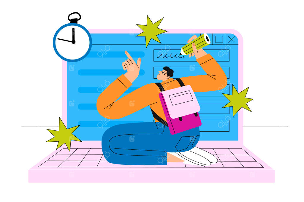 تصویر سازی آزمون آنلاین دستی