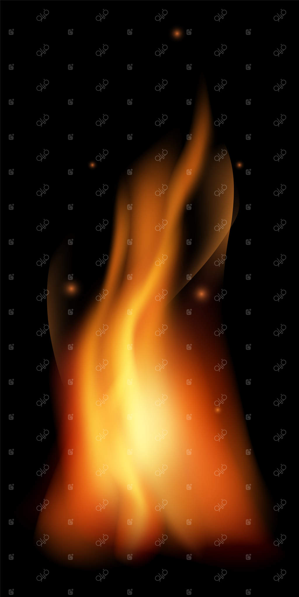 ماکت آتش نورانی شعله‌های داغ و واقعی