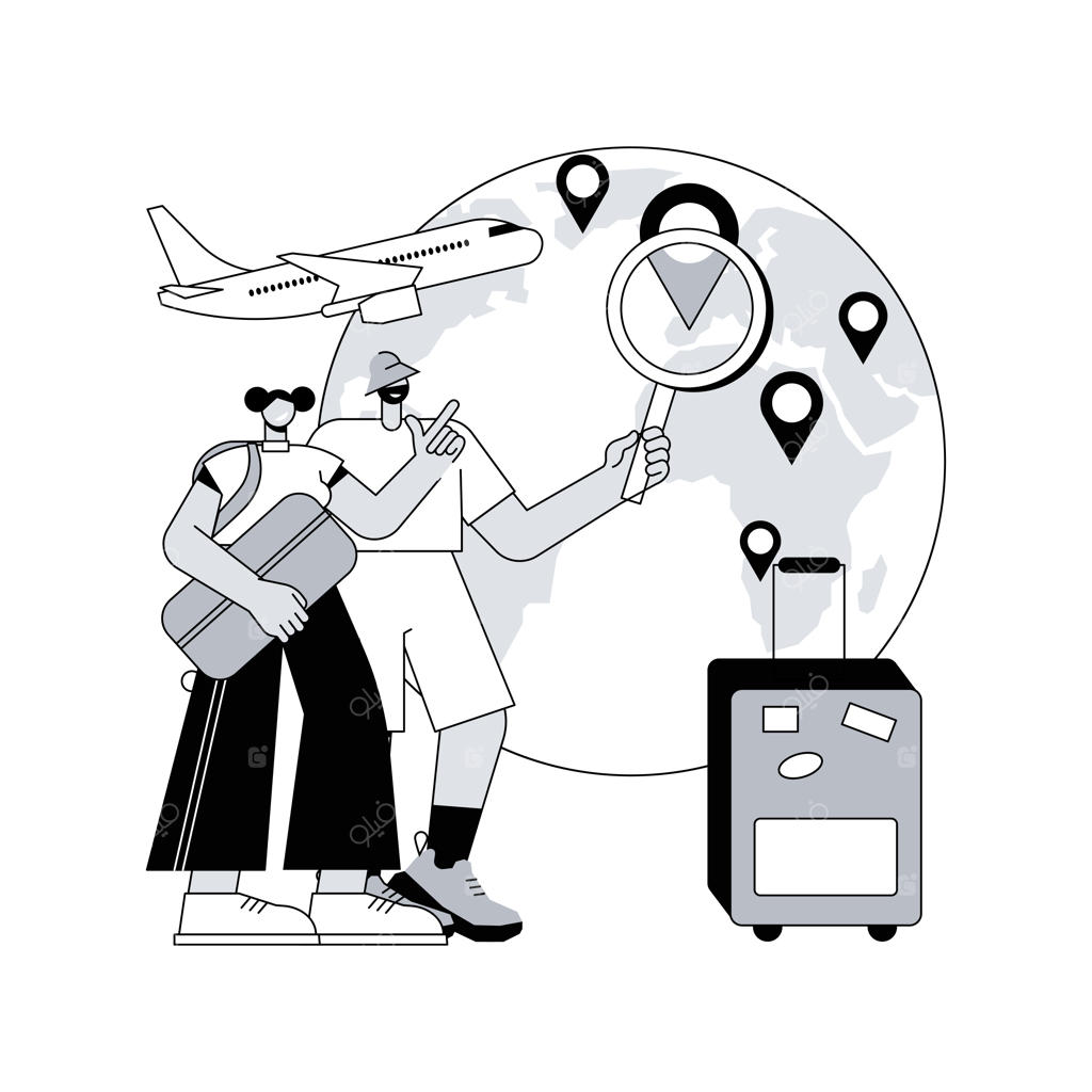 تصویرسازی وکتور با مفهوم انتزاعی سفر جهانی