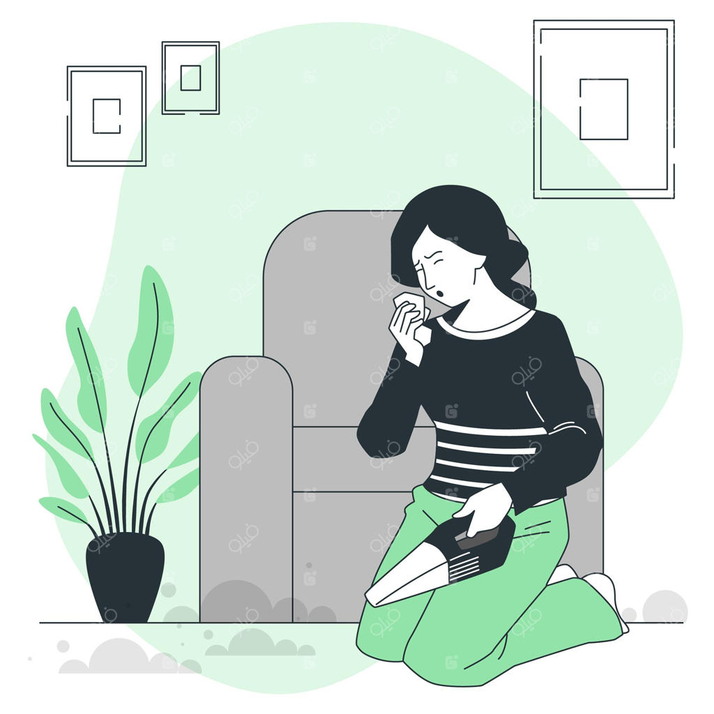 تصویر مفهومی آلرژی به گرد و غبار