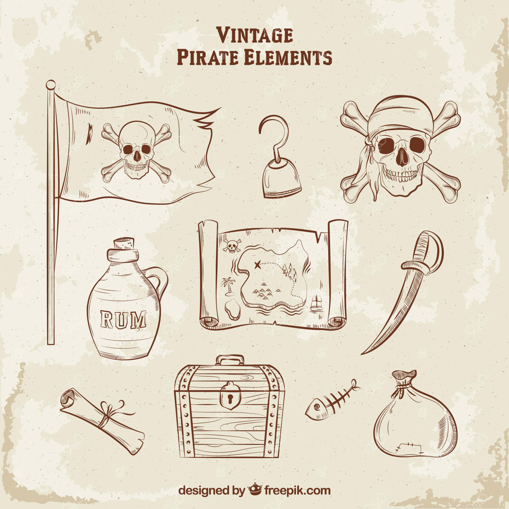 مجموعه‌ای از عناصر دزدان دریایی دست‌کشیده