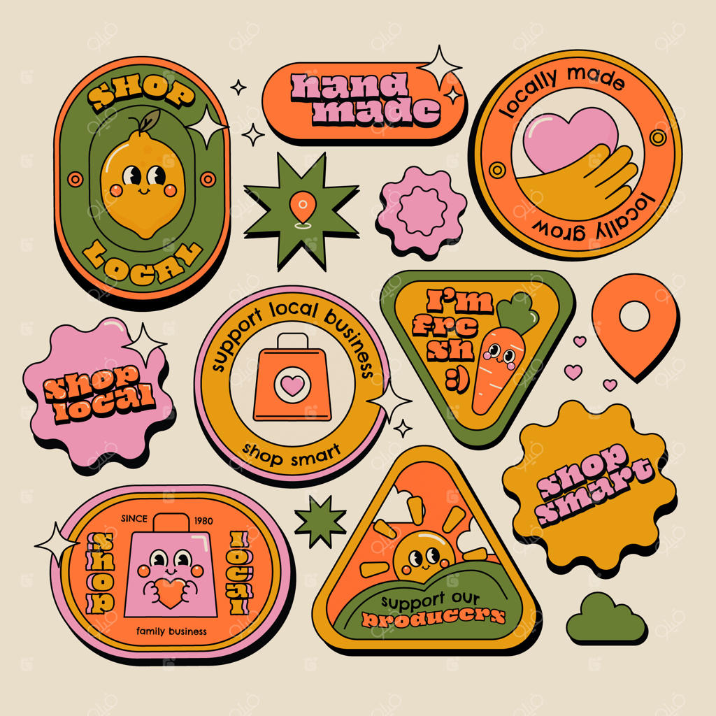 برچسب‌های محلی فروشگاه با طراحی دست‌ساز