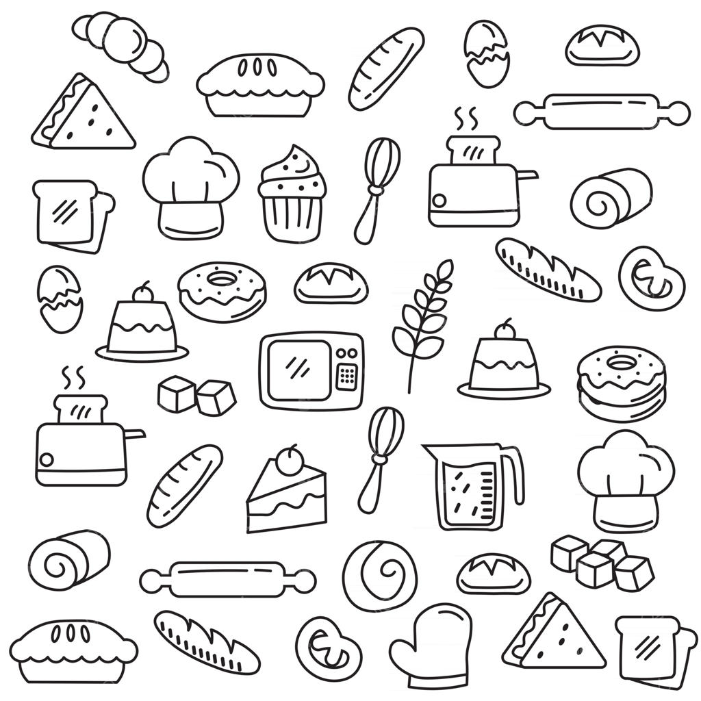 وکتور آیکون خطی غذا و نوشیدنی