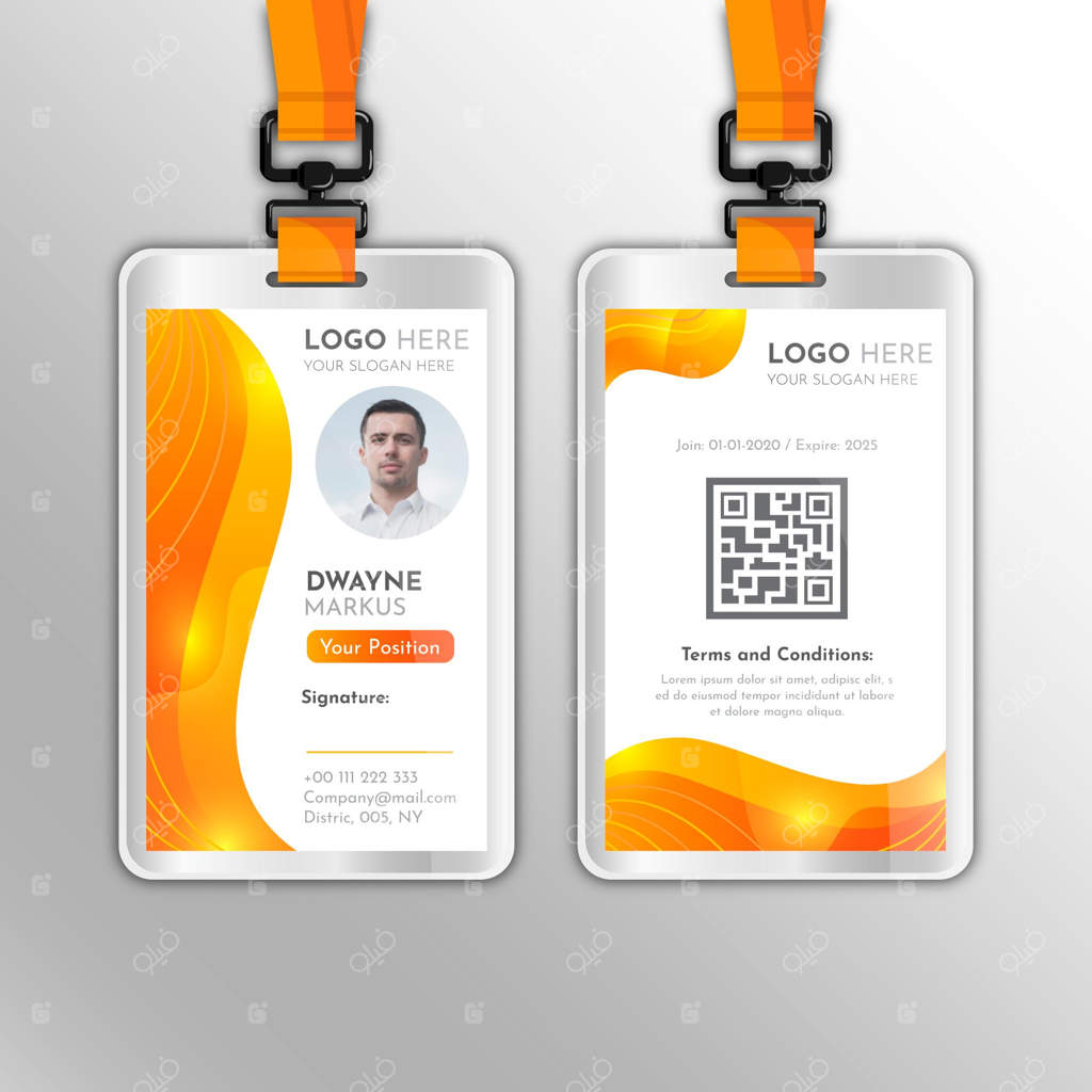 قالب کارت شناسایی انتزاعی همراه با عکس