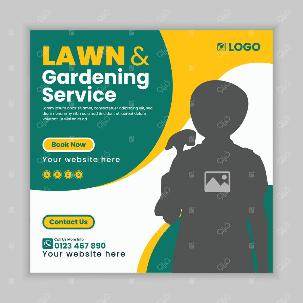 قالب طراحی بنر برای شبکه‌های اجتماعی: خدمات معماری منظر یا طراحی باغ