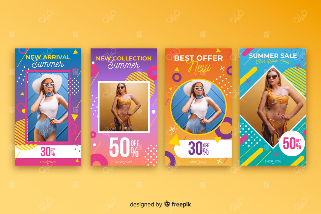 قالب‌های استوری اینستاگرام برای حراج تابستانی