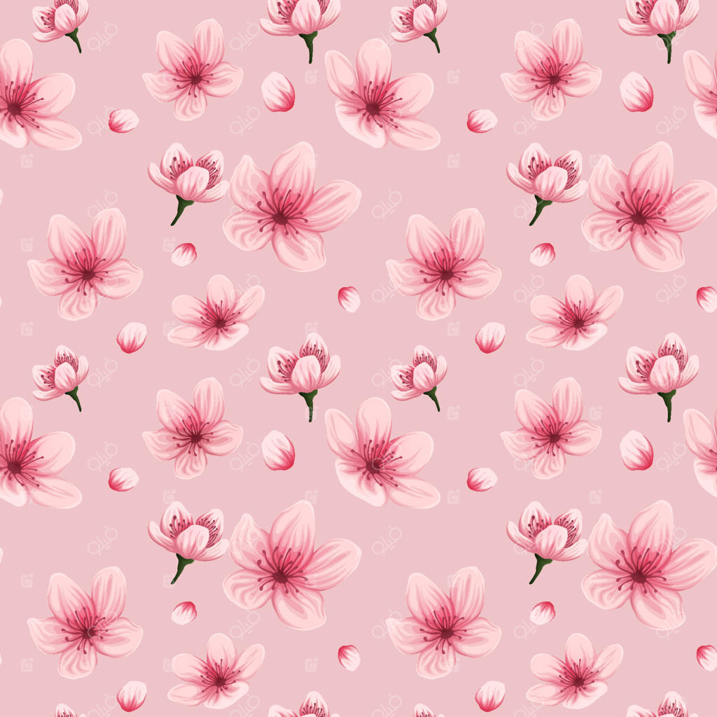 پترن یکپارچه با طرح شکوفه گیلاس