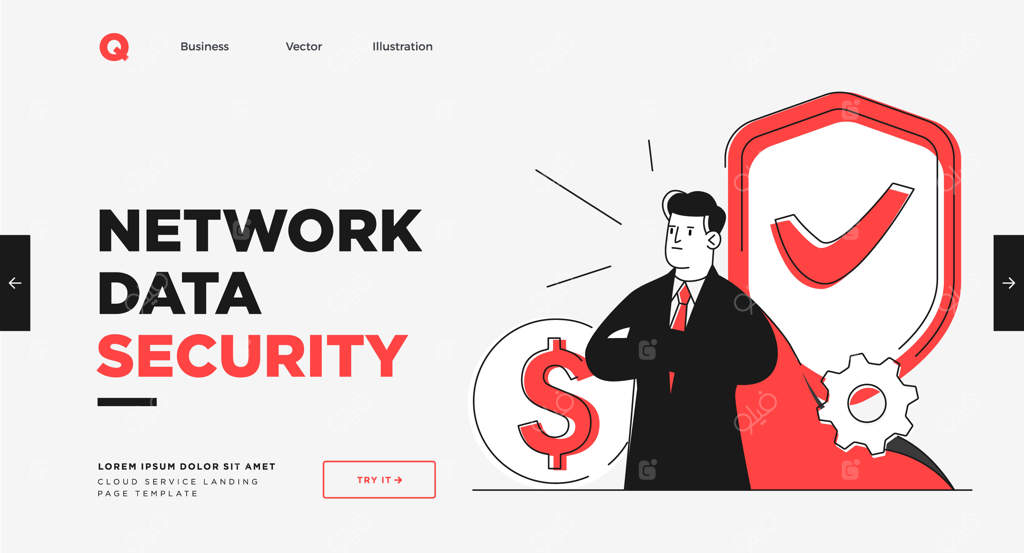 پترن اسلاید ارائه یا طراحی وب‌سایت لندینگ مدرن به سبک خطوط ساده برای امنیت