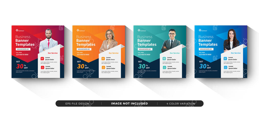 قالب بنر کسب‌وکار برای شبکه‌های اجتماعی