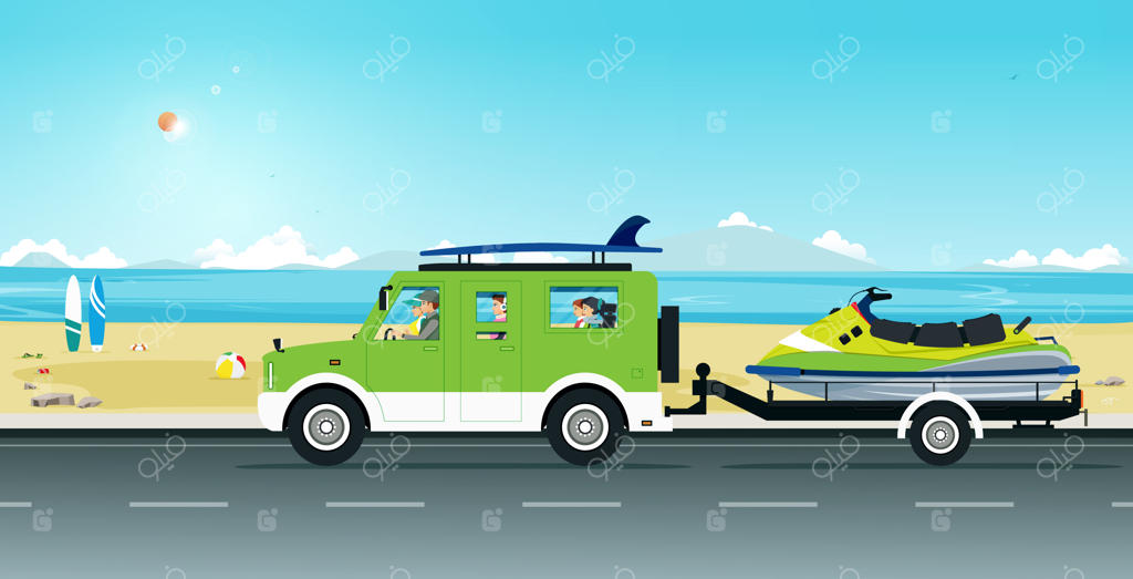 خانواده با ریکشای جت اسکی یک تور تابستانی را تجربه می‌کند