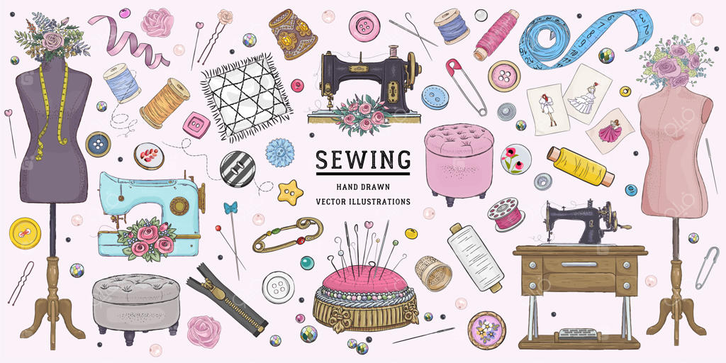 مجموعه طراحی دست‌ساز خیاطی