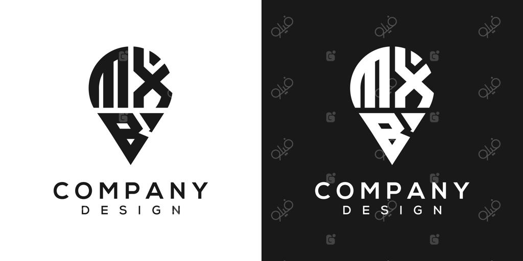 طراحی لوگوی حرف Mxb با نماد موقعیت مکانی