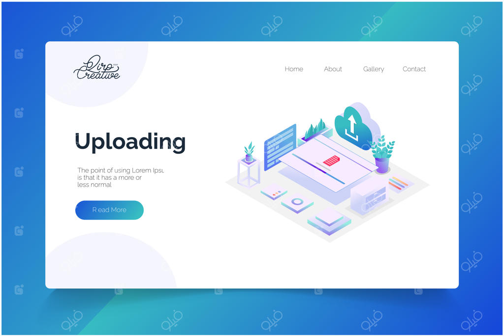 بارگذاری قالب صفحه فرود ایزومتریک مفهوم‌سازی شده