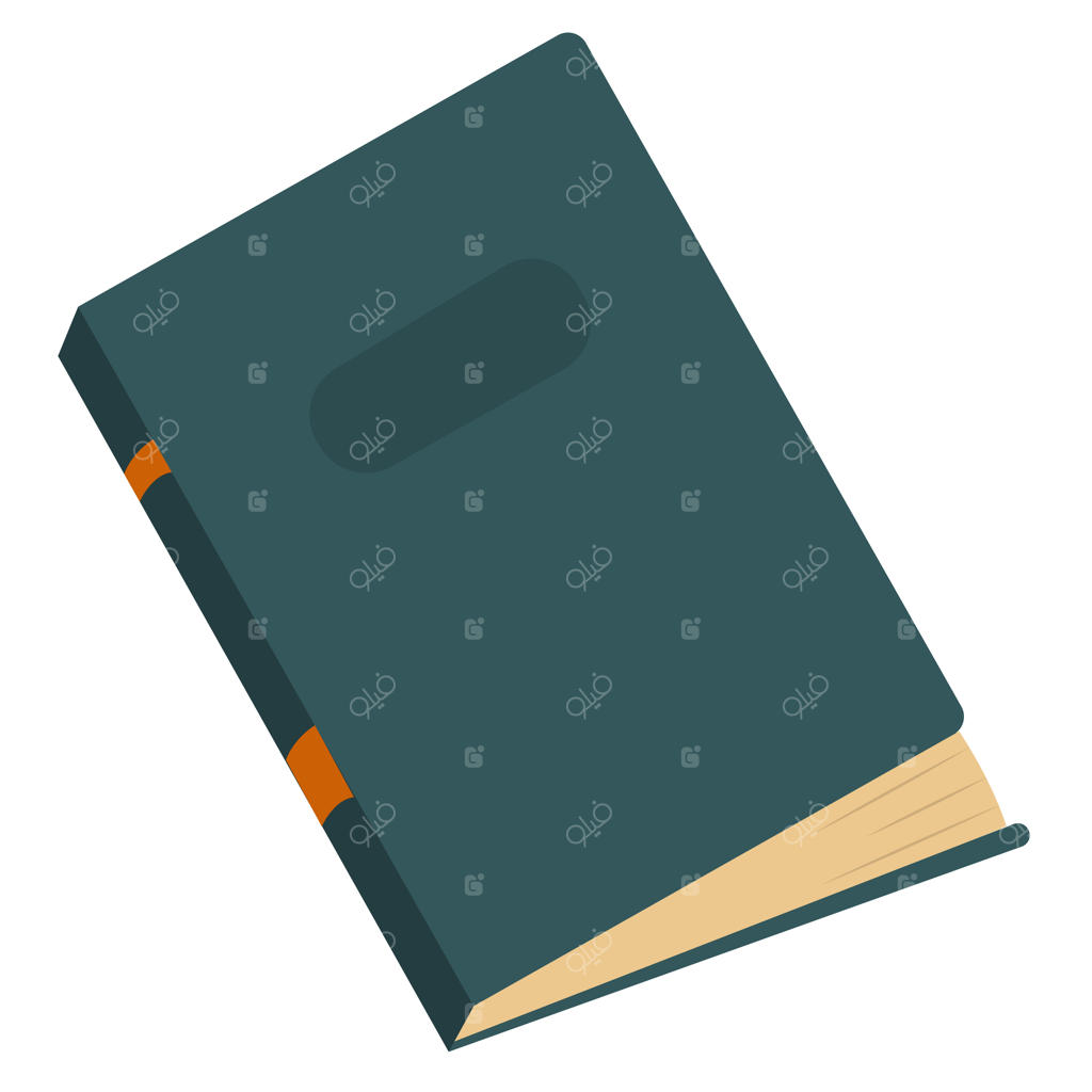 تصویرسازی کتاب بسته آبی با تم آموزشی، مناسب برای طراحی بنر و تراکت