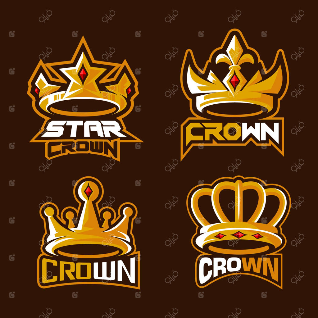 مجموعه وکتور لوگوی تاج