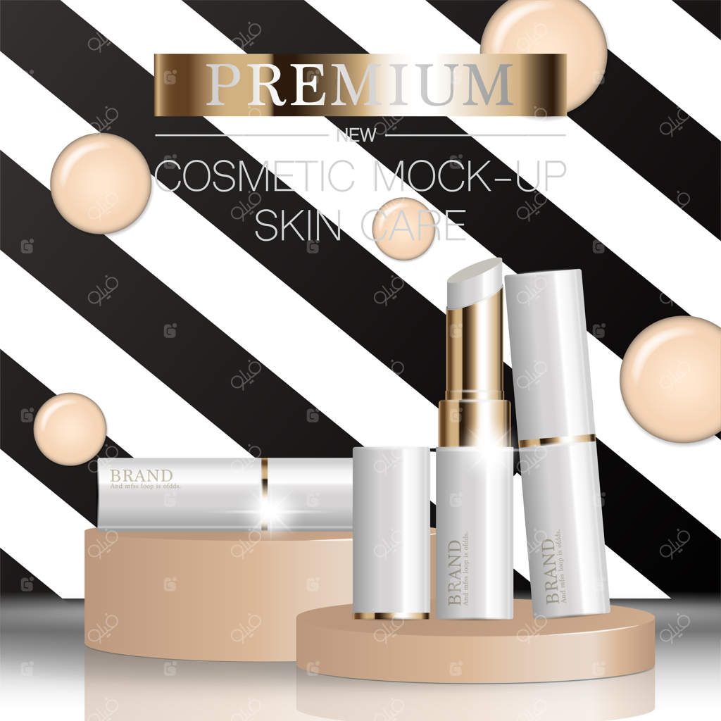 تبلیغات شیک رژ لب برای فروش سالانه یا جشنواره همراه با پس‌زمینه‌ای درخشان