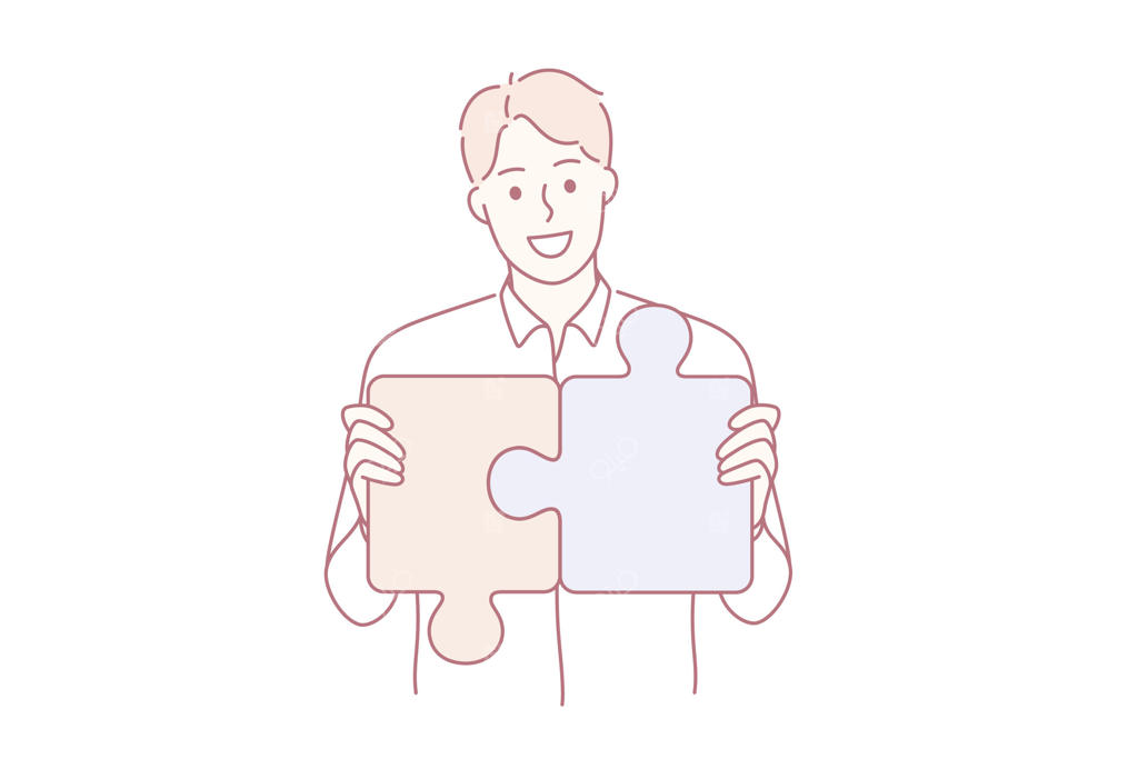 کاوش خلاقیت با قطعات پازل نسخه حرفه‌ای وکتور