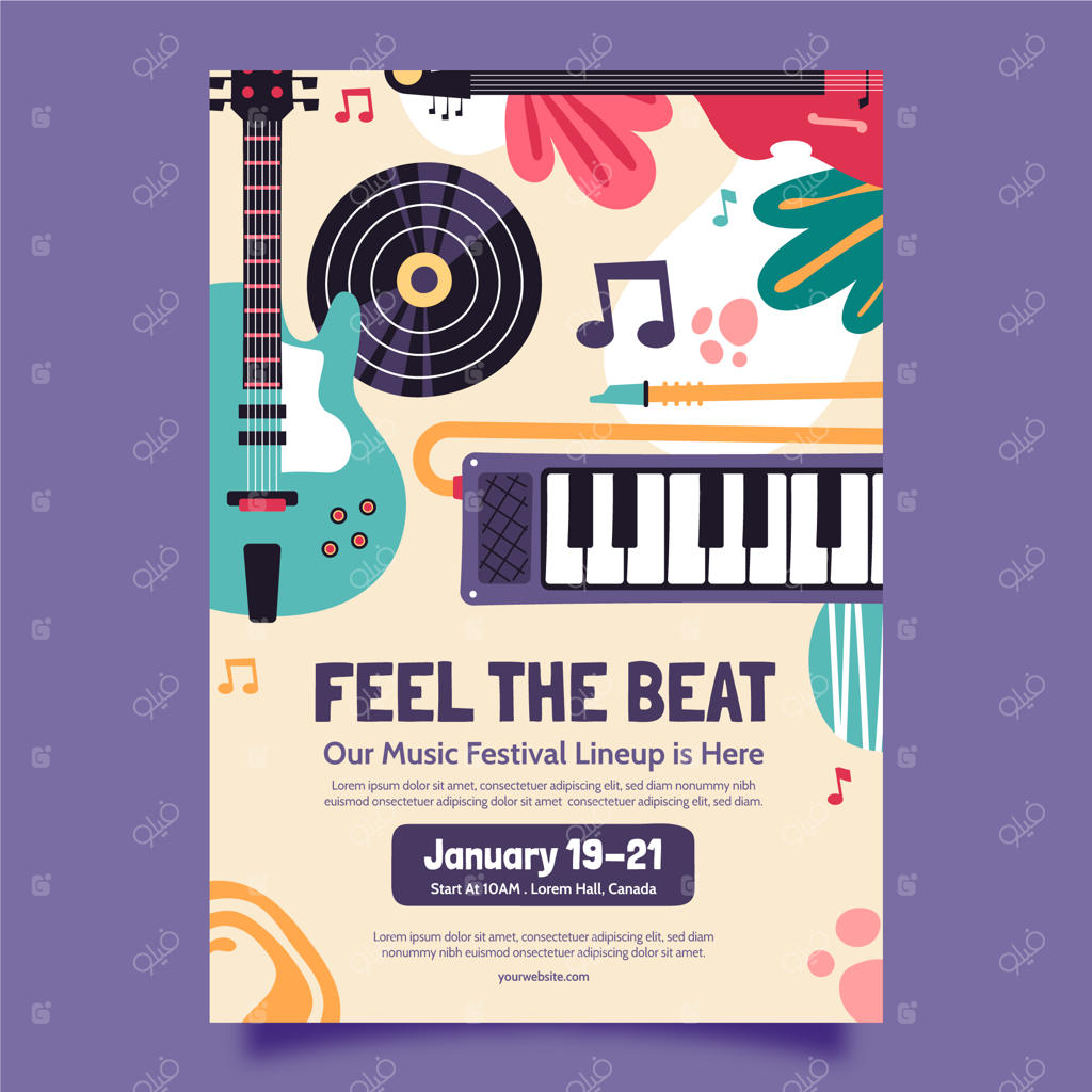 طراحی قالب پوستر رنگارنگ