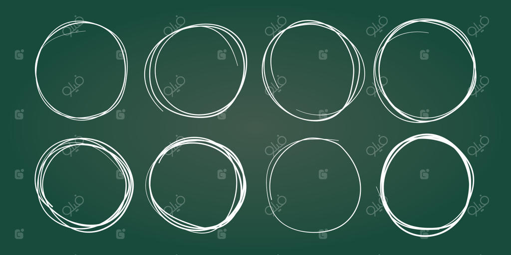 آیکون دایره‌ای به سبک طراحی با دست. نقاشی خطی دایره‌ای. تصویرسازی وکتور خط‌خطی روی پس‌زمینه مجزا. علامت حبابی با مداد یا خودکار مفهوم کسب و کار.