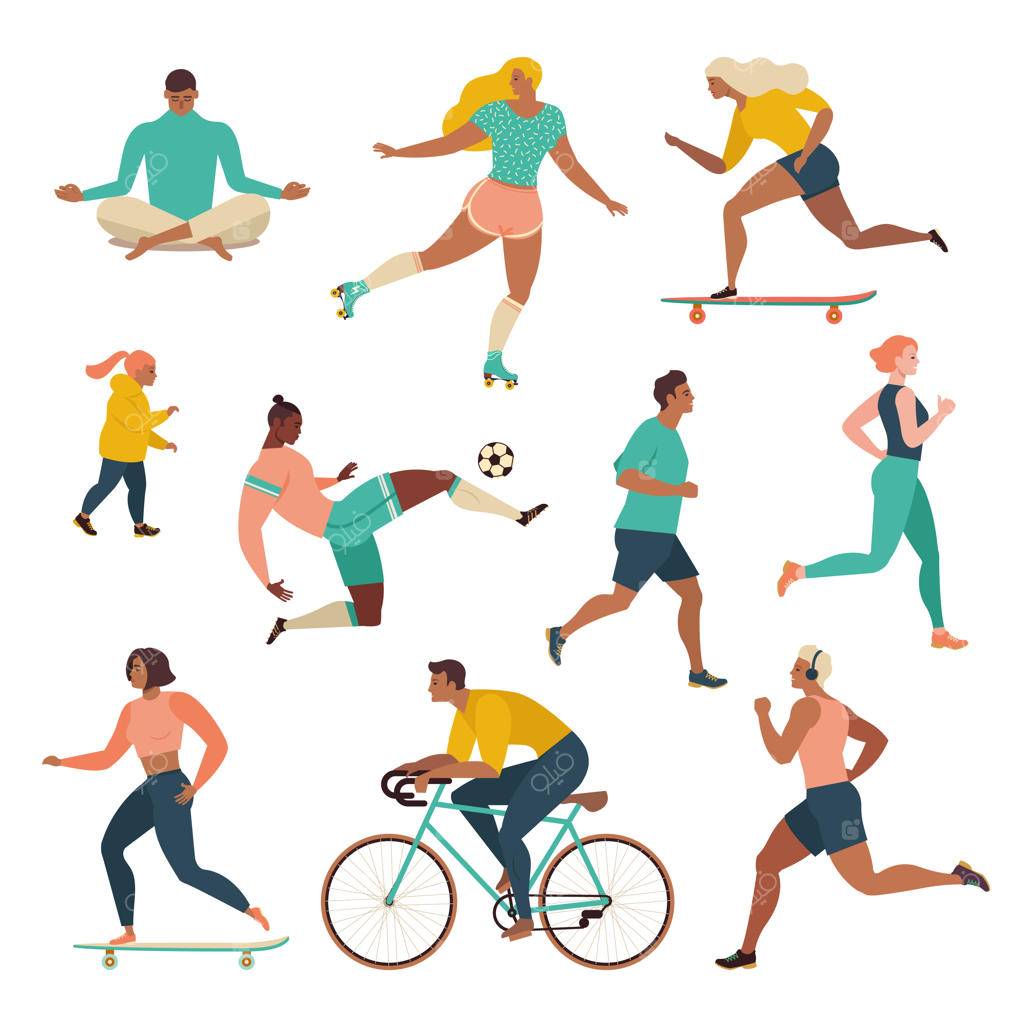 گروهی مشغول فعالیت‌های ورزشی در پارک.