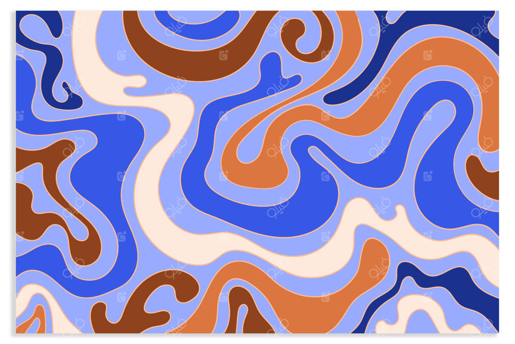 پس‌زمینه موج‌دار رترو با حال‌وهوای هیپی و وینتج