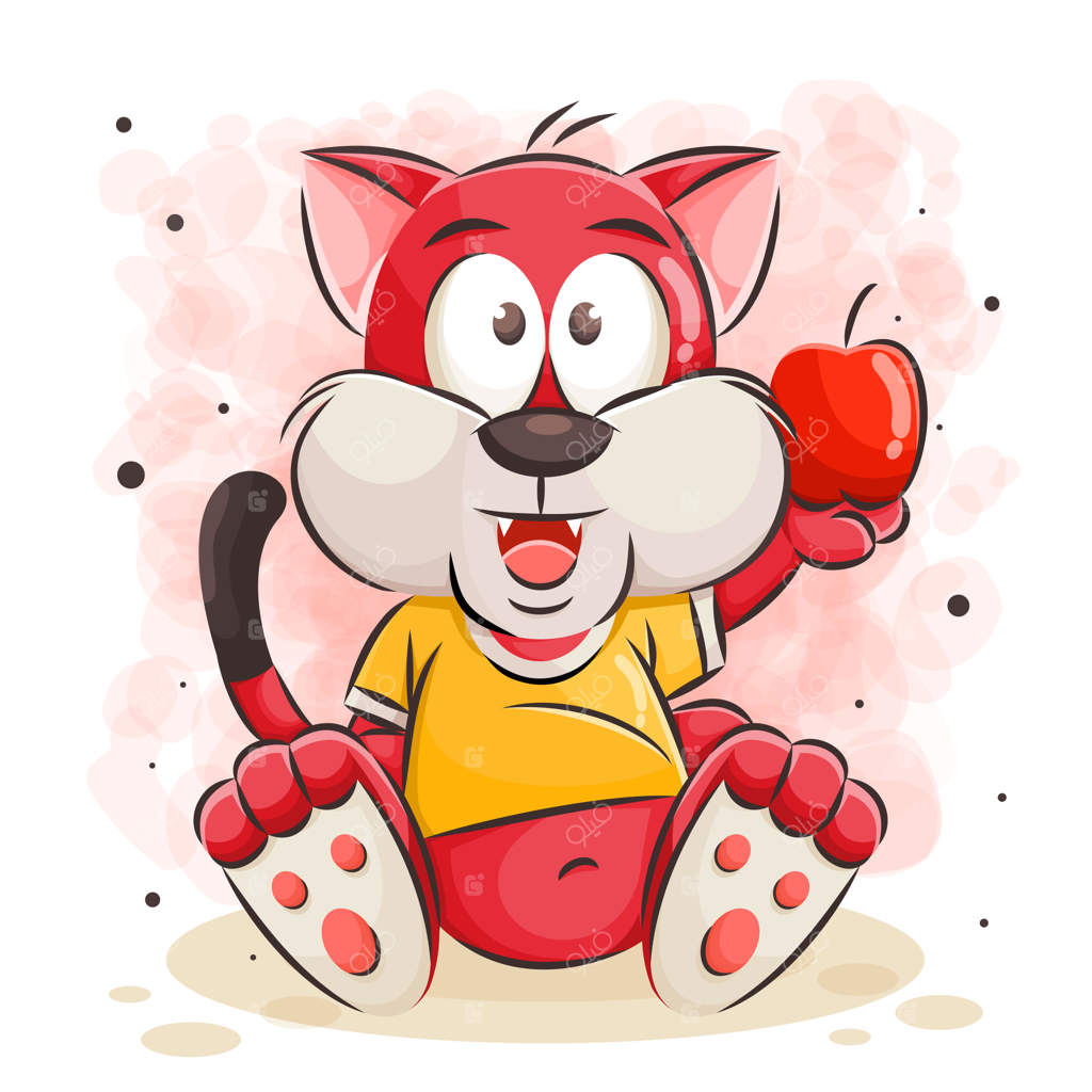 تصویر کارتونی گربه بامزه