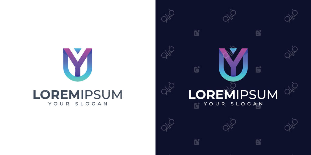 ایده‌پردازی طراحی لوگو برای حروف Y و U: لوگوهای YU و UY