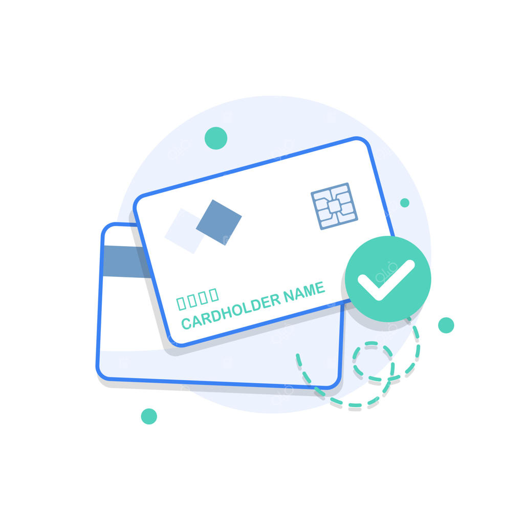 کارت بانکی یا اعتباری با نماد تایید پرداخت